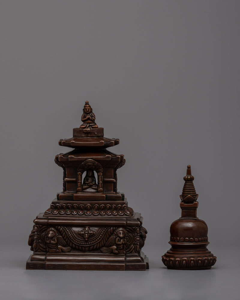 Oxidized Copper Stupa for Home Altar | Create a Sacred Meditation Corner