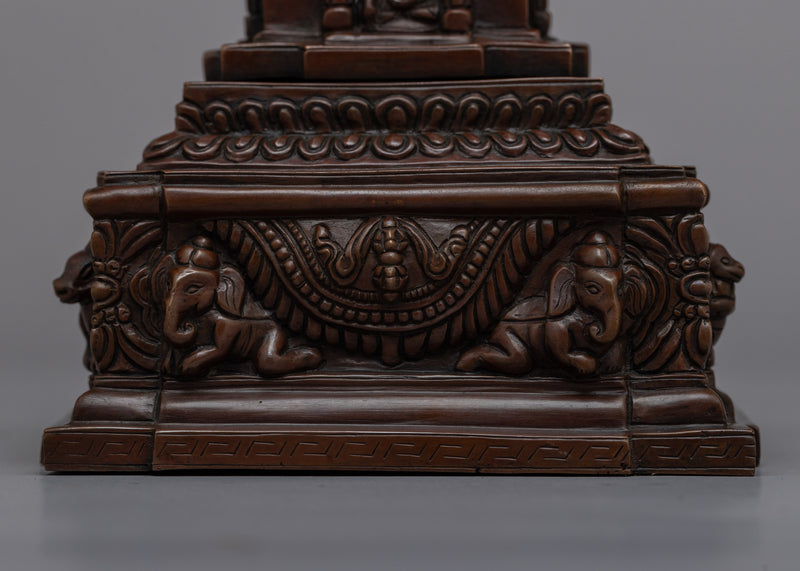 Oxidized Copper Stupa for Home Altar | Create a Sacred Meditation Corner