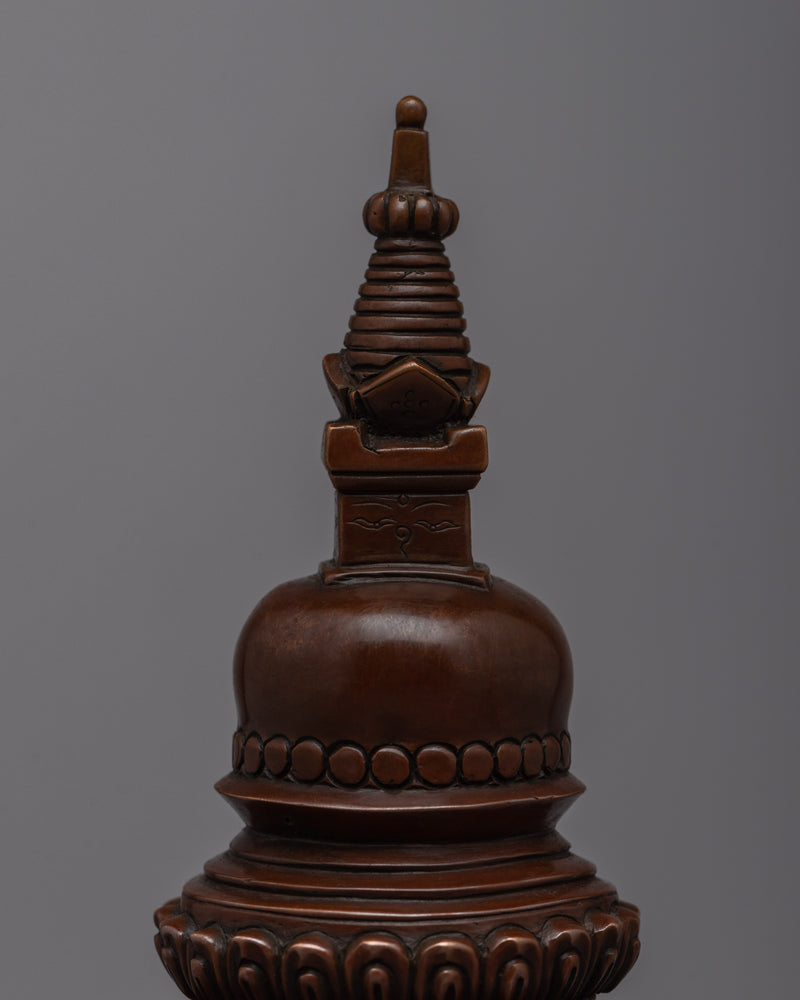 Oxidized Copper Stupa for Home Altar | Create a Sacred Meditation Corner