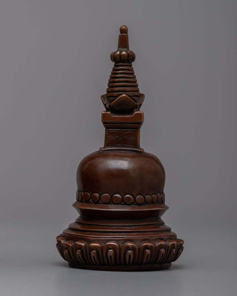 Oxidized Copper Stupa for Home Altar | Create a Sacred Meditation Corner