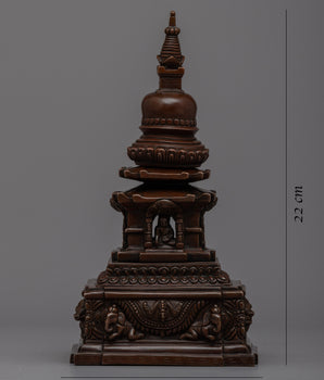 Oxidized Copper Stupa for Home Altar | Create a Sacred Meditation Corner