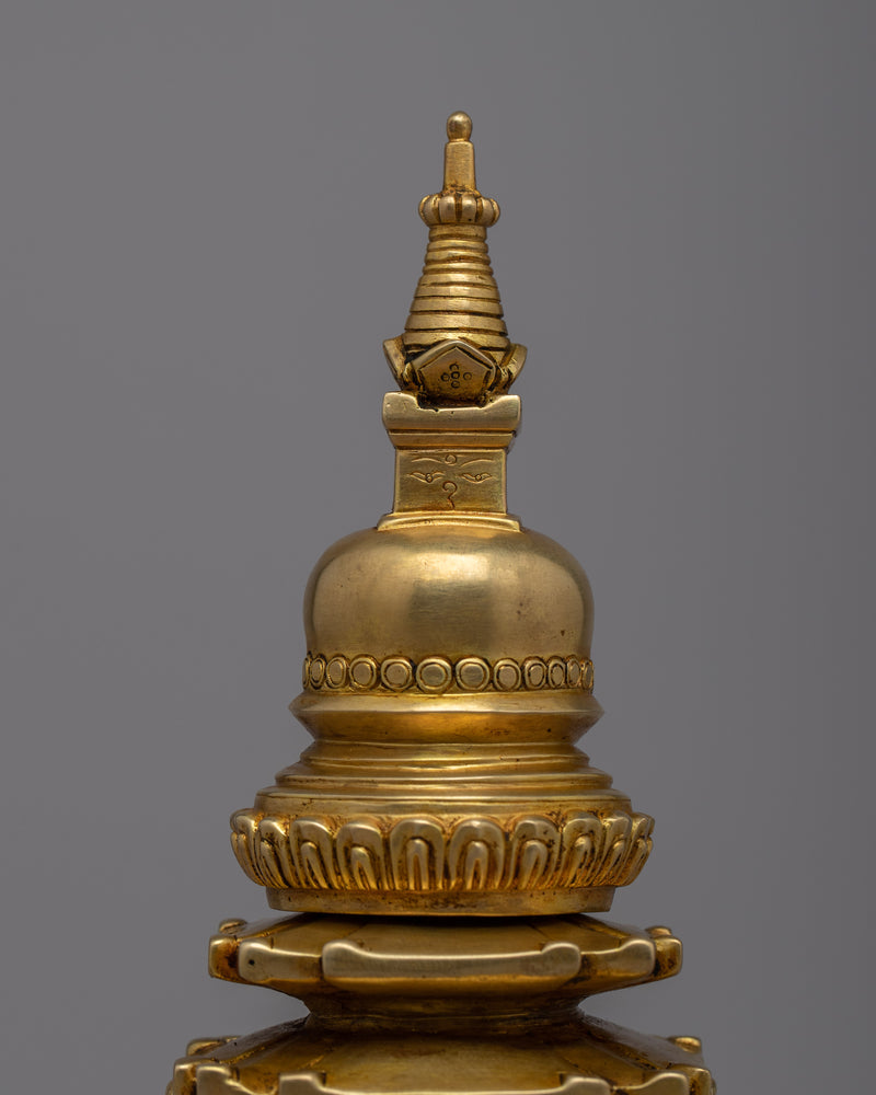 Sacred Gold Stupa | Display the Essence of Spiritual Wealth