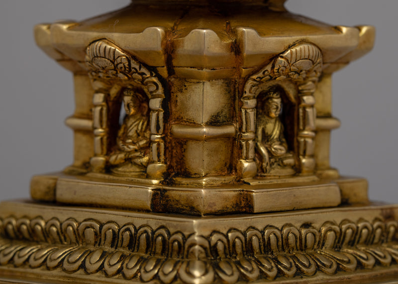 Sacred Gold Stupa | Display the Essence of Spiritual Wealth