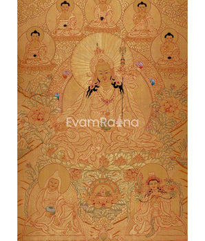 Full Gold Guru Rinpoche Thangka Painting 