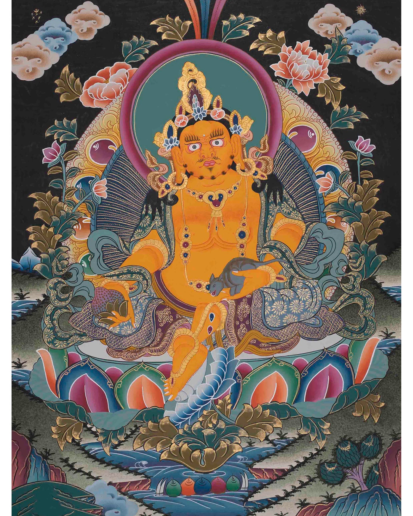 Dzambala Thangka Painting | Himalayan Buddhist Arts