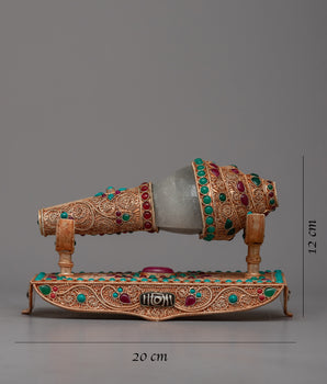 Handcrafted Sankha Conch with Stand | Elevate Your Devotional Practice
