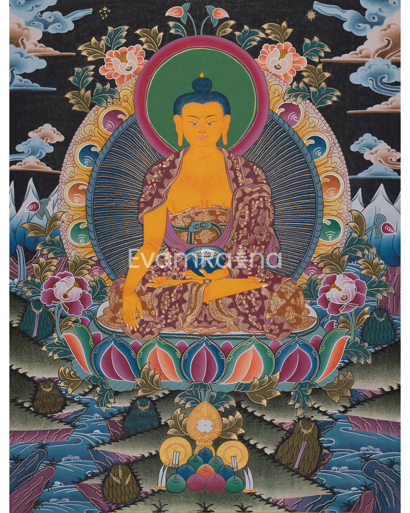 Beautifully Hand-Painted Shakyamuni Buddha | Tibetan Buddhism Art