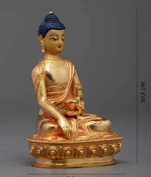 Shakyamuni Buddha Gold Statue | Himalayan Buddhist Art