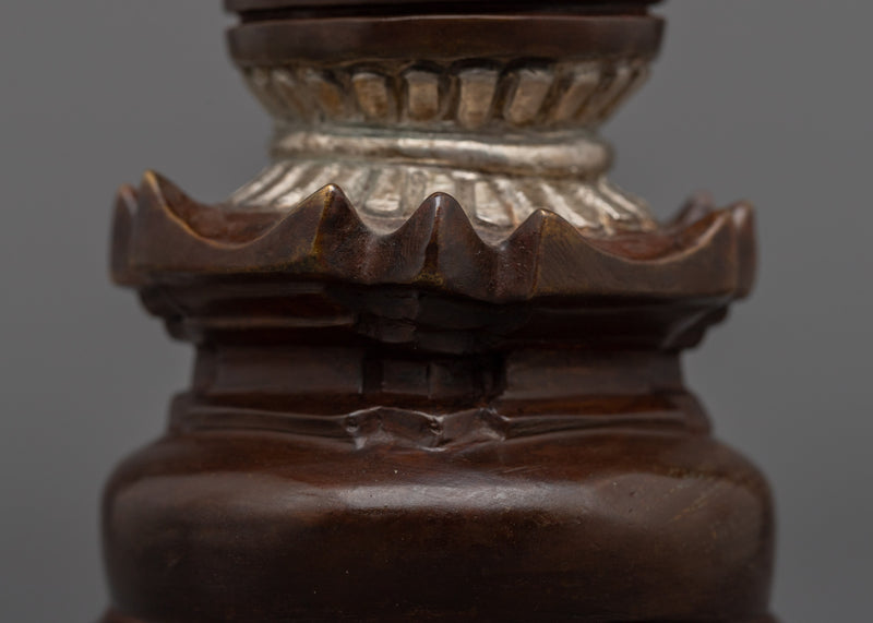 Handcrafted Silver Plated Stupa | Infuse Your Space with Divine Energy