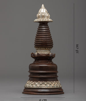 Handcrafted Silver Plated Stupa | Infuse Your Space with Divine Energy