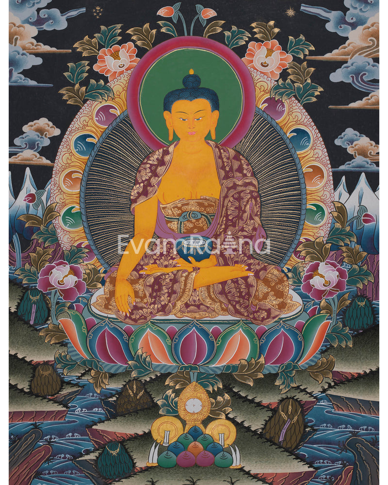 Beautifully Hand-Painted Shakyamuni Buddha | Tibetan Buddhism Art