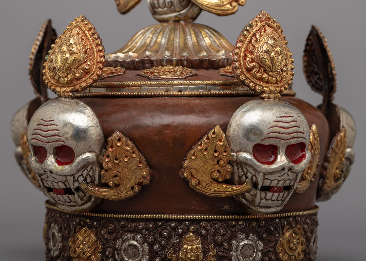 Tibetan Skull Crown | Symbolic Skull Headdress for Meditation & Spiritual Connection