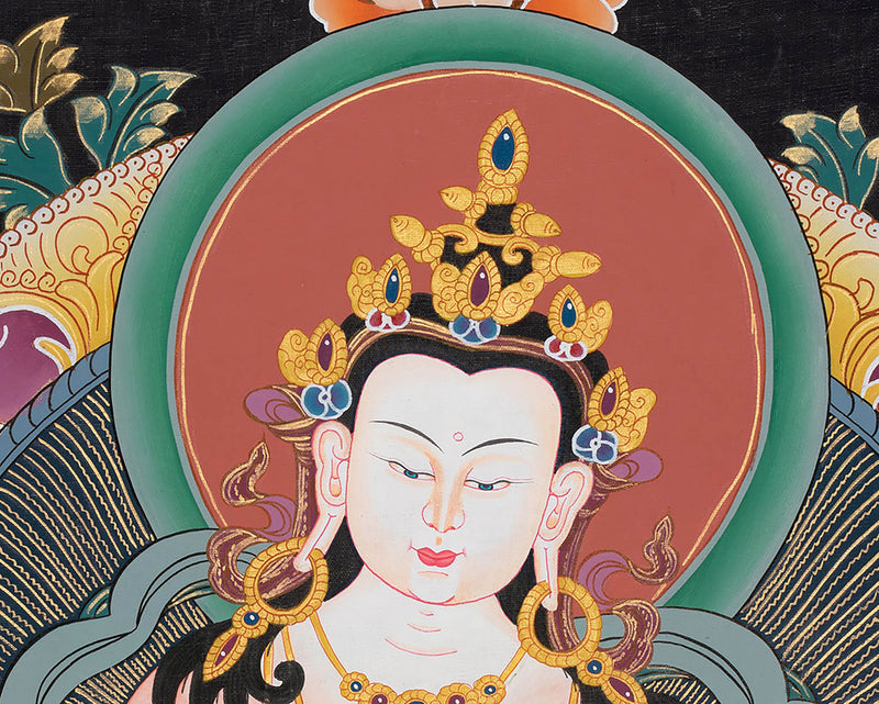 Vajrasattva Shakti Thangka |  Hand-Painted Himalayan Art