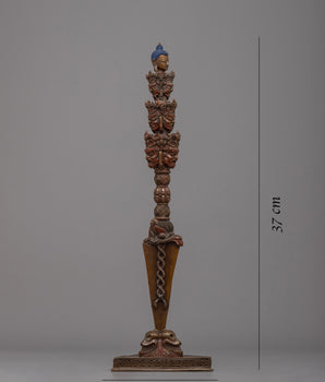 Phurba with Display Stand | Handcrafted Ritual Dagger Set for Spiritual Practices