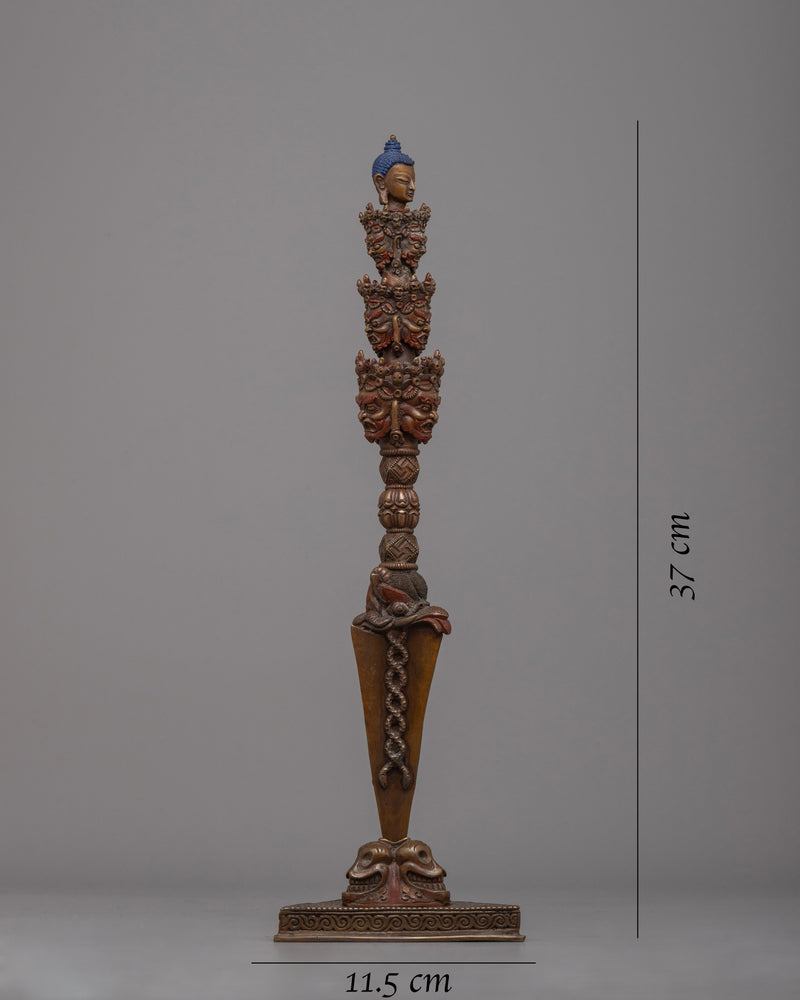 Phurba with Display Stand | Handcrafted Ritual Dagger Set for Spiritual Practices
