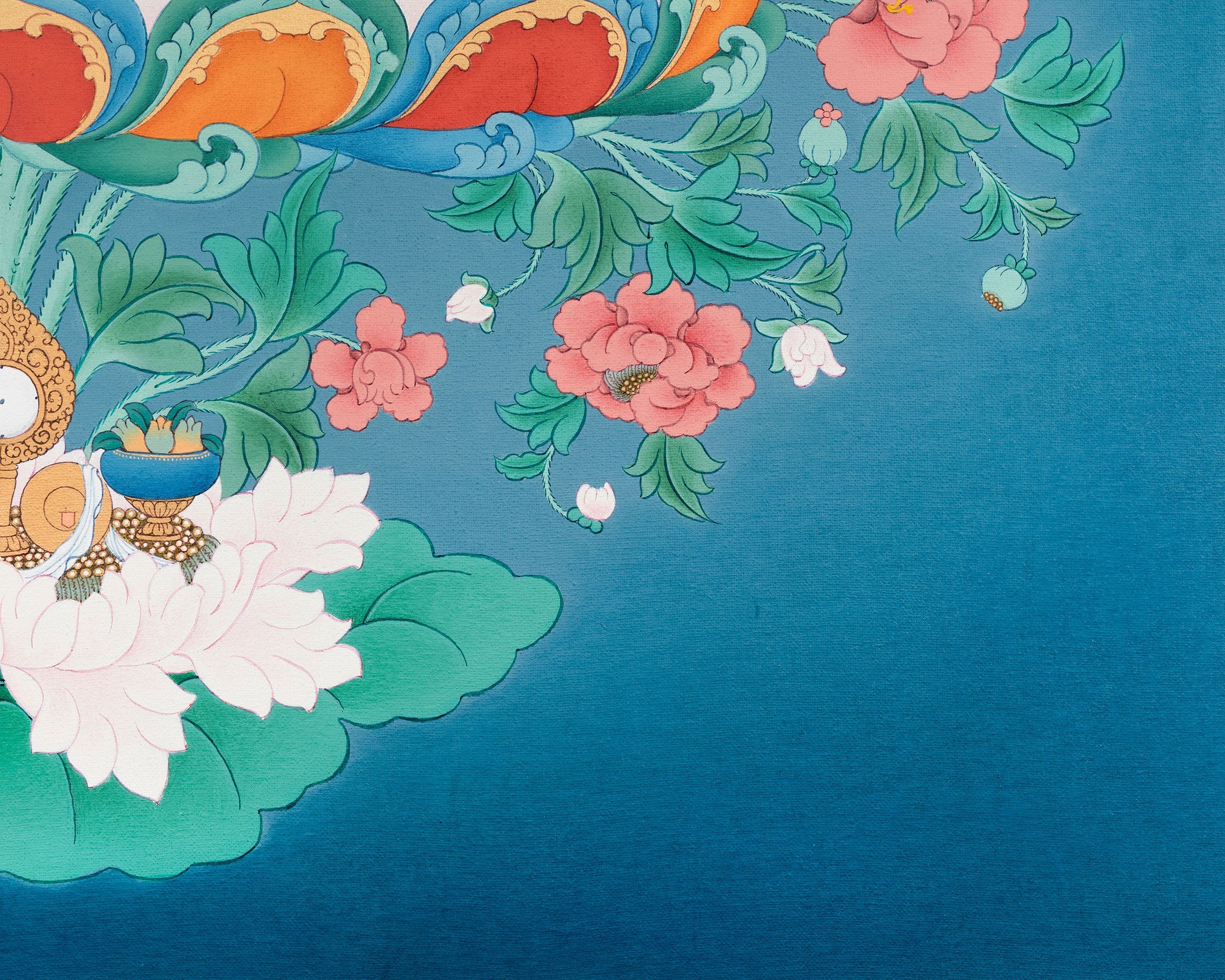 4-Armed Avalokiteshvara Print | Guardian of Compassion | Bodhisattva Artwork
