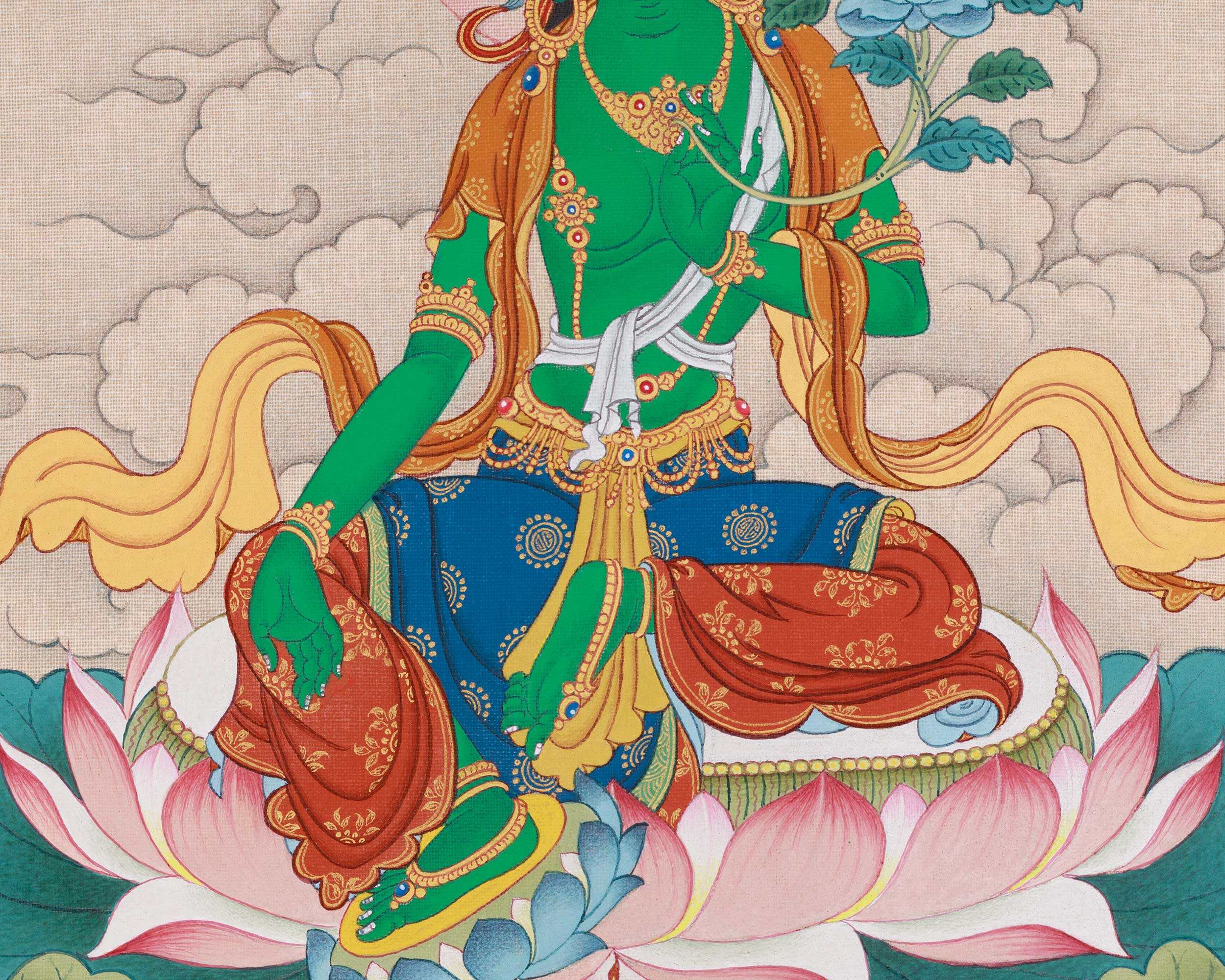 Compassion Green Tara Thangka | A Sacred Representation of Protection and Healing