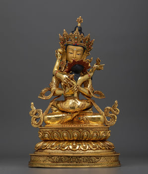Vajradhara with Consort Copper Statue