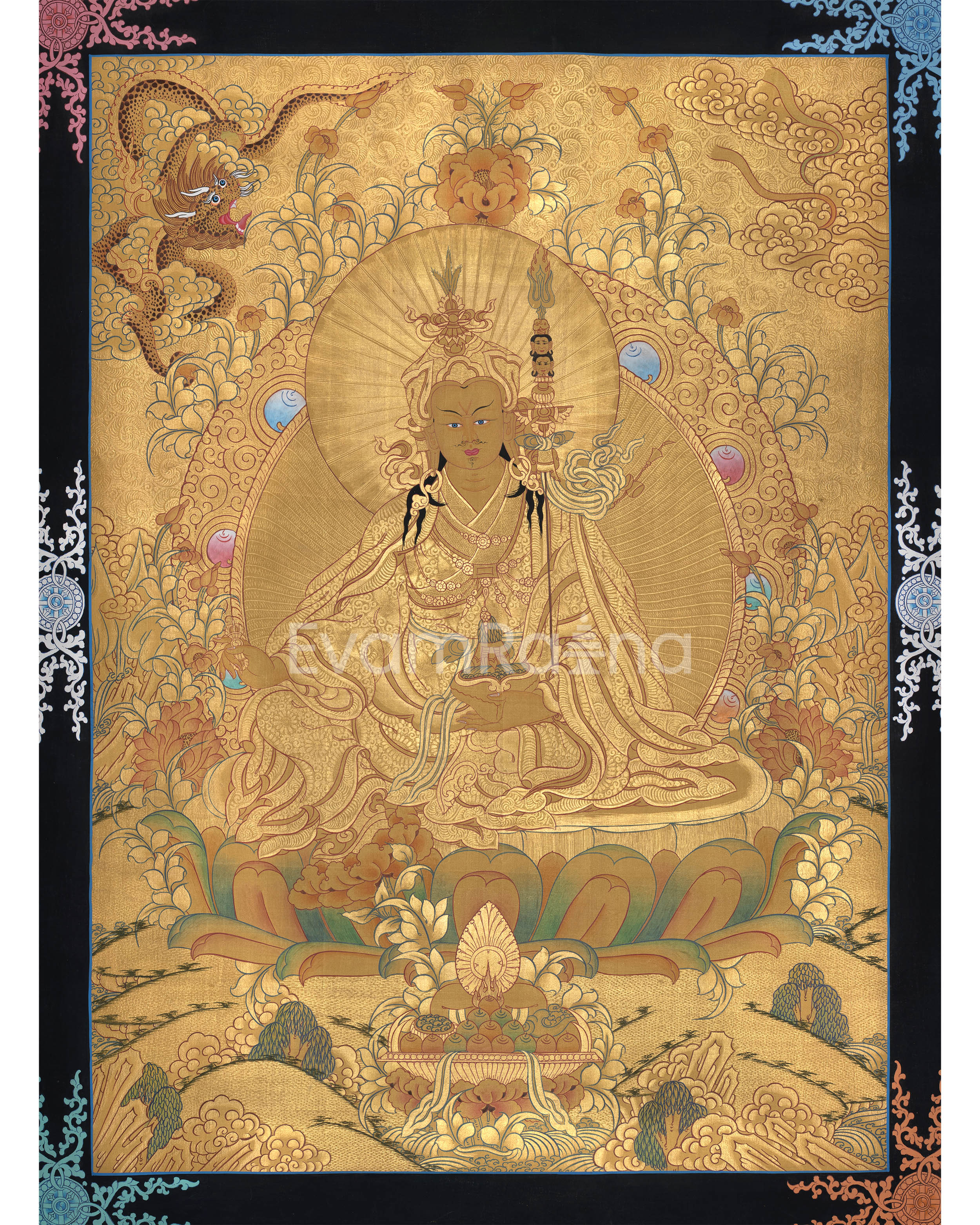 Padmasambhava Thangka Painting | Lotus Born Master of Buddhism