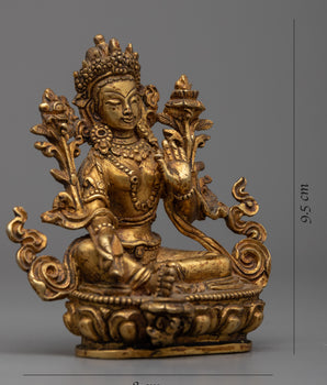 Tibetan Buddhist Green Tara Goddess Statue | Embrace Compassion and Serenity