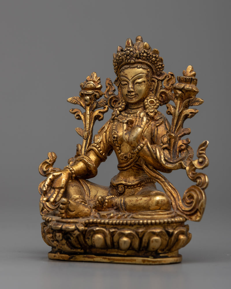 Tibetan Buddhist Green Tara Goddess Statue | Embrace Compassion and Serenity