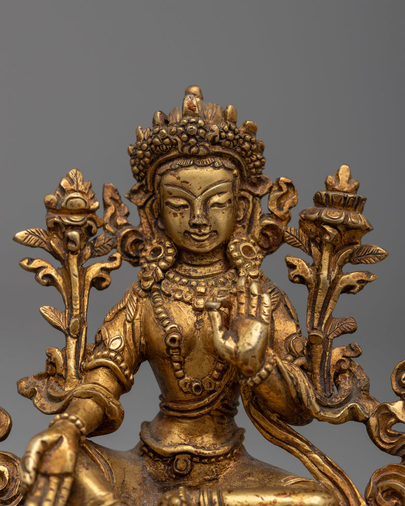 Tibetan Buddhist Green Tara Goddess Statue | Embrace Compassion and Serenity