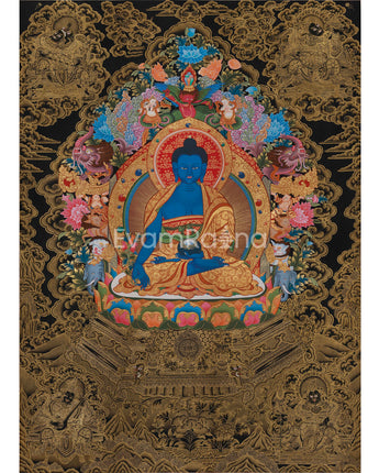 Golden Presence of Bhaishajyaguru, Medicine Buddha | Giclee Canvas Print