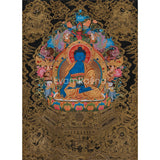 Golden Presence of Bhaishajyaguru, Medicine Buddha | Giclee Canvas Print