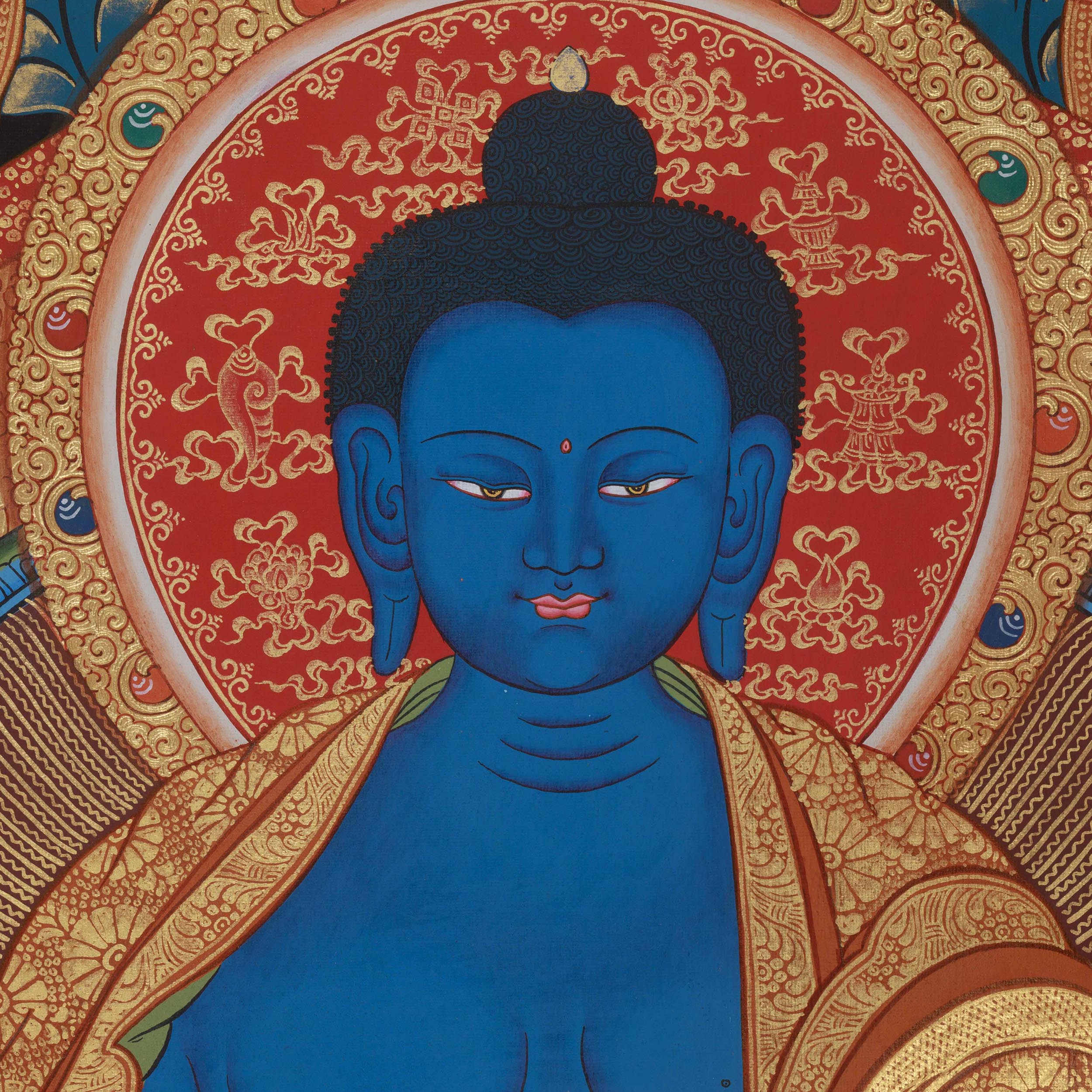 Golden Presence of Bhaishajyaguru, Medicine Buddha | Giclee Canvas Print