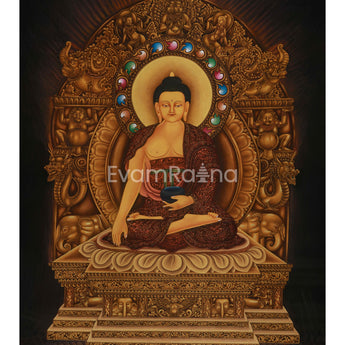 The Buddha Shakyamuni Thangka Print | High-Quality Giclée Cotton Canvas