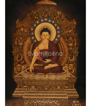 The Buddha Shakyamuni Thangka Print | High-Quality Giclée Cotton Canvas