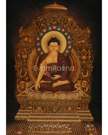 The Buddha Shakyamuni Thangka Print | High-Quality Giclée Cotton Canvas