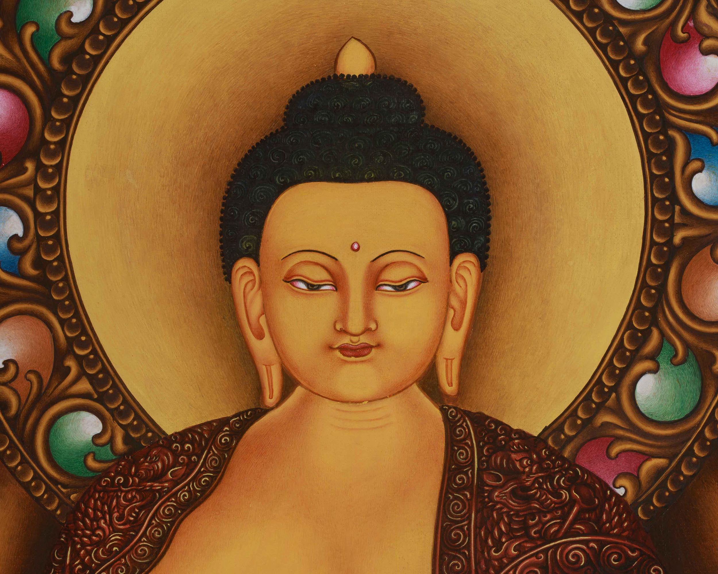 The Buddha Shakyamuni Thangka Print | High-Quality Giclée Cotton Canvas
