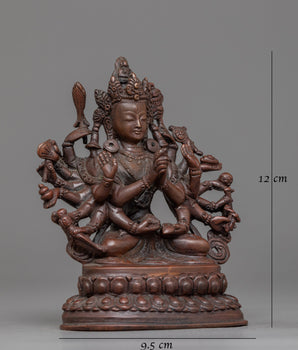 Goddess Cundi Oxidized Statue | Symbol of Compassionate Wisdom
