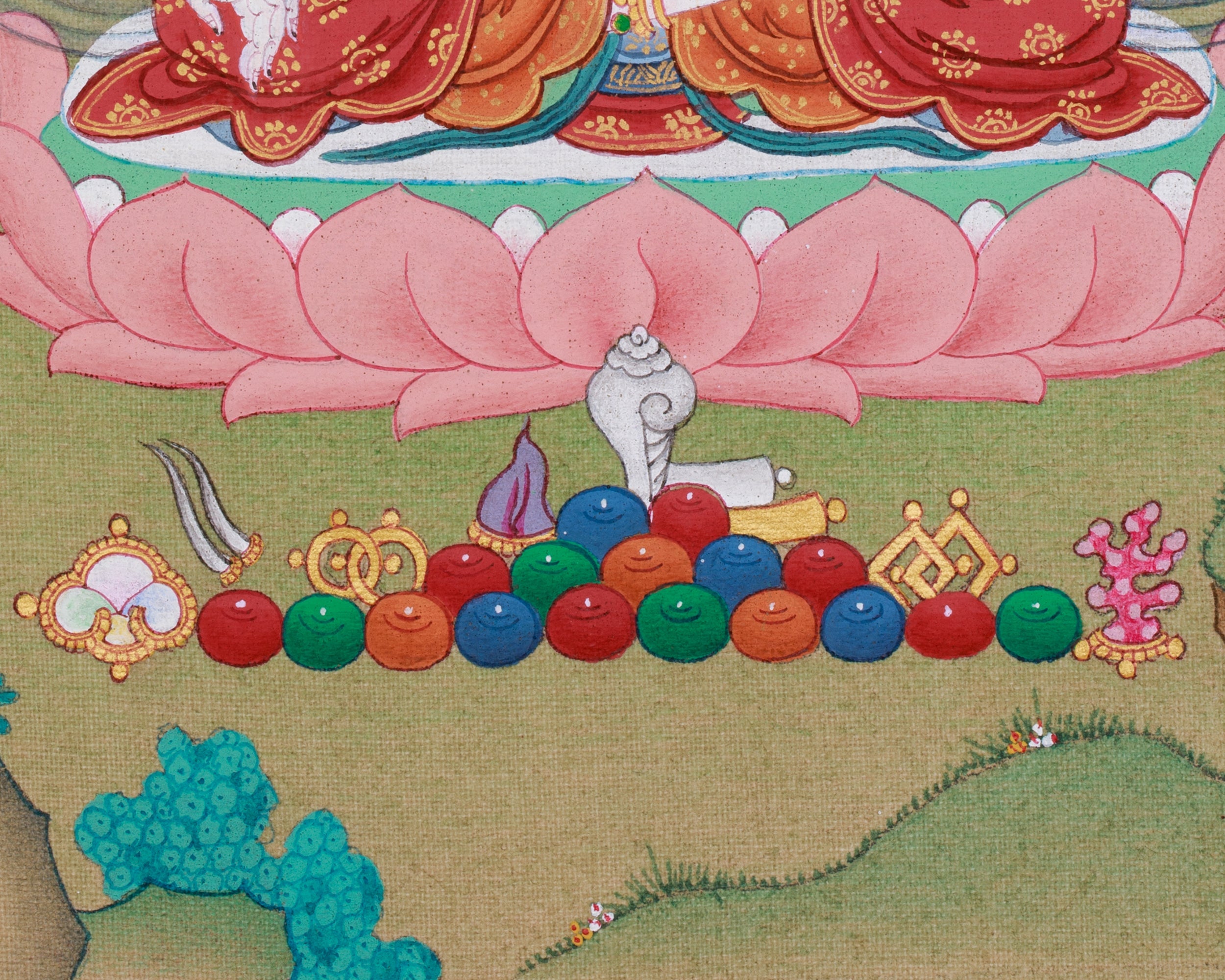 Traditional Thangka of Seven Eye White Tara | Goddess of Healing