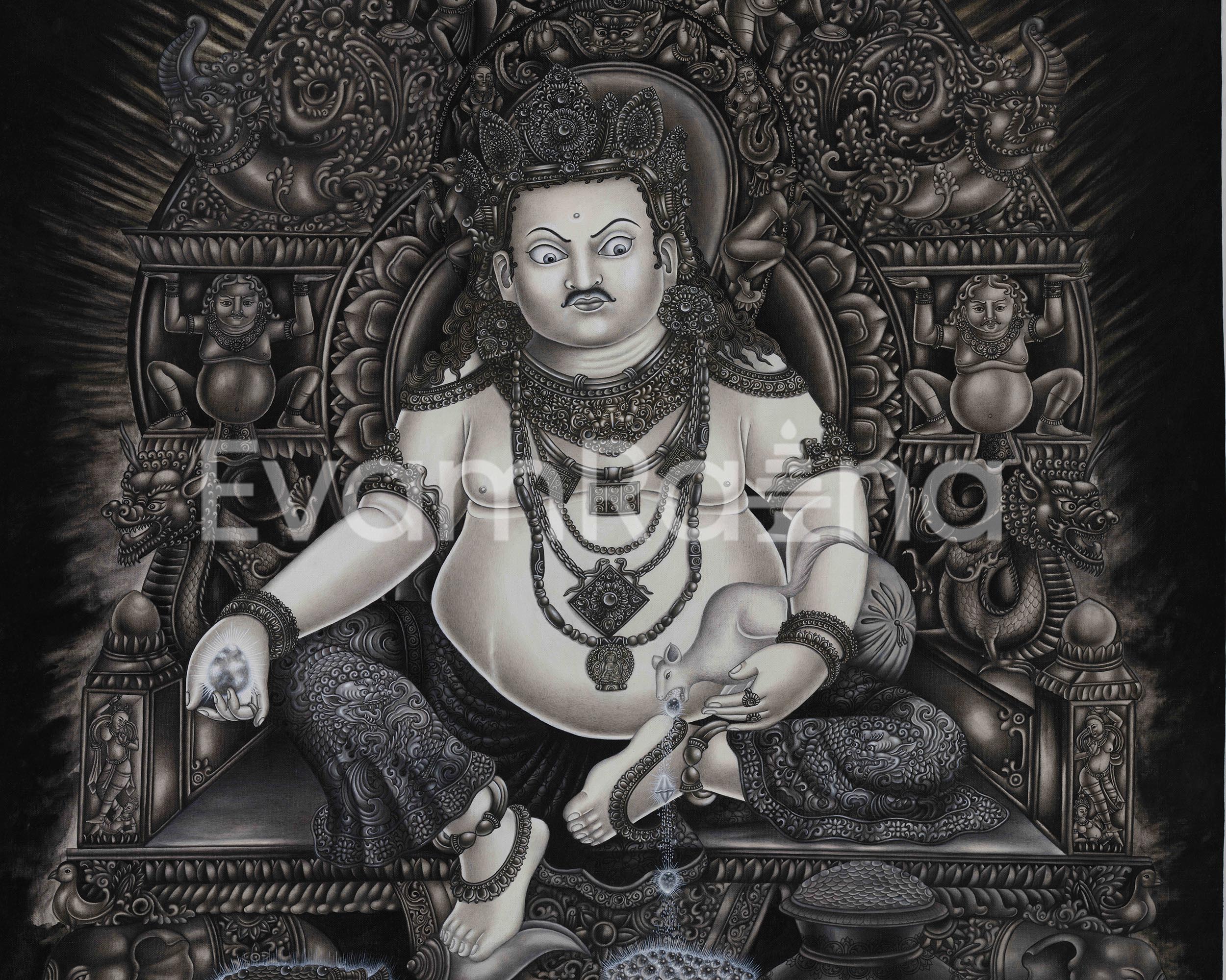 Majestic Lord Kubera Canvas Print | Guardian of Wealth