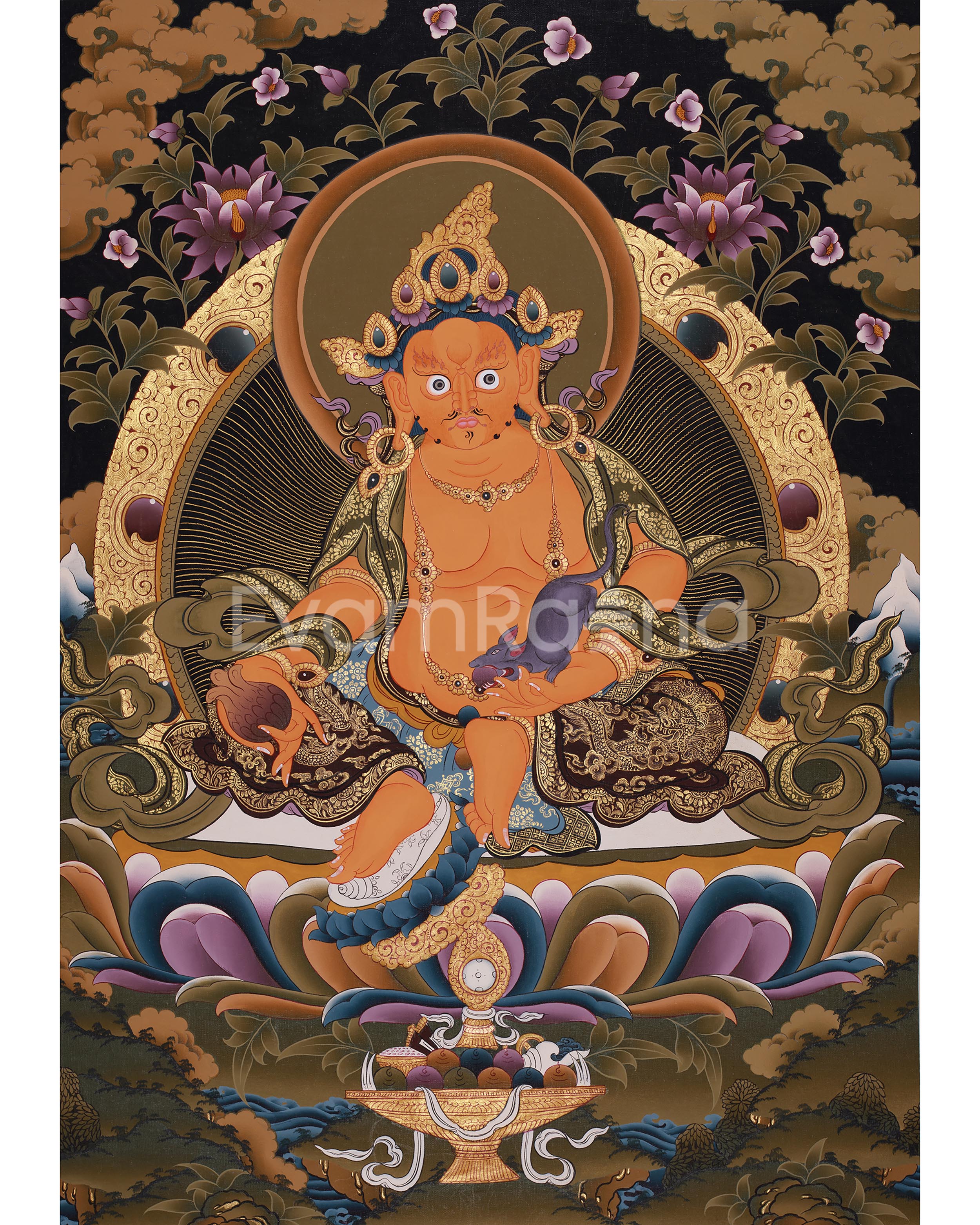 Wealth Deity Dzambhala Artwork |  The Wealth Deity of Tibetan Buddhism