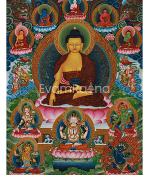 Gotama Buddha Thangka Print | Assembly of Enlightened Deities