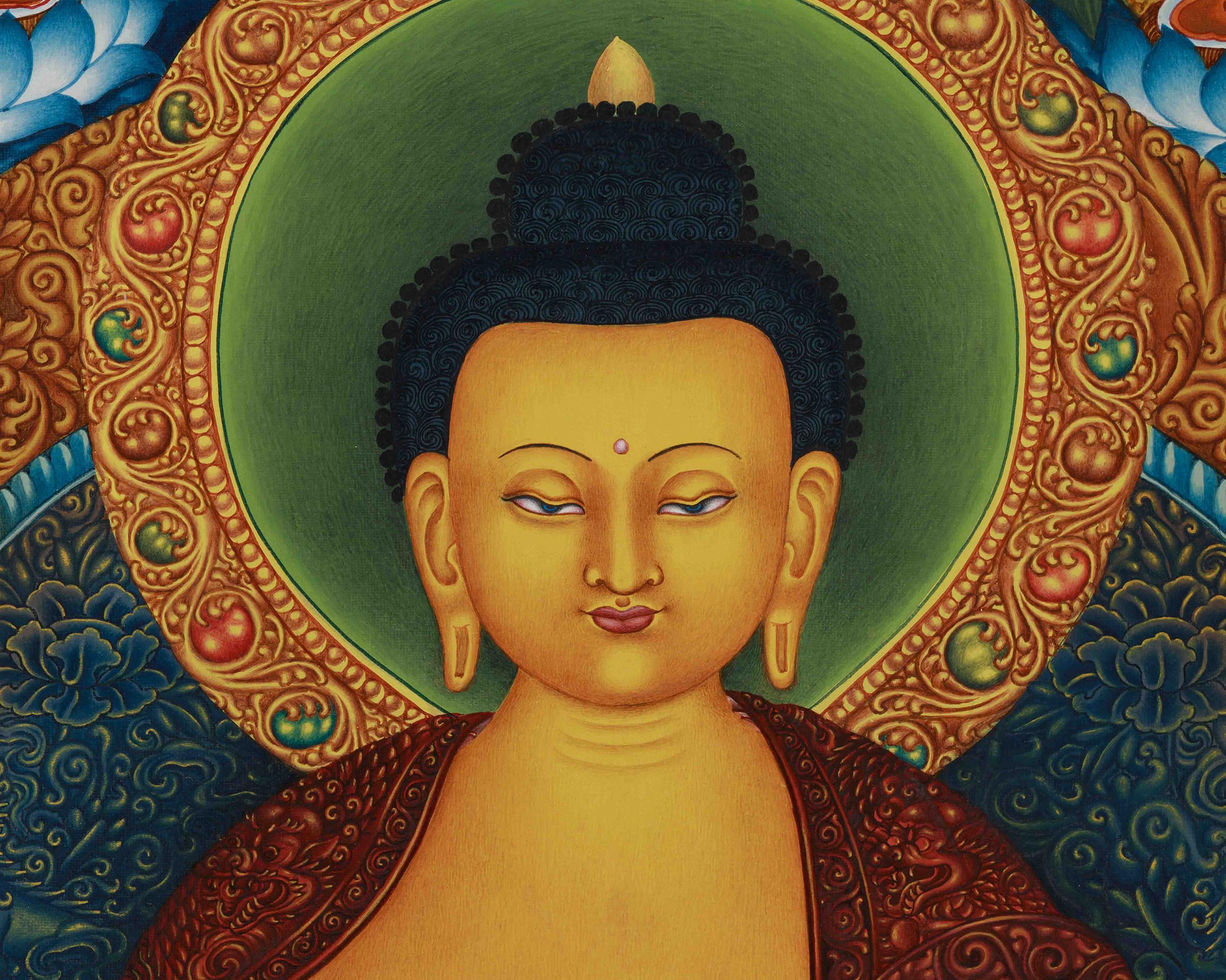 Gotama Buddha Thangka Print | Assembly of Enlightened Deities