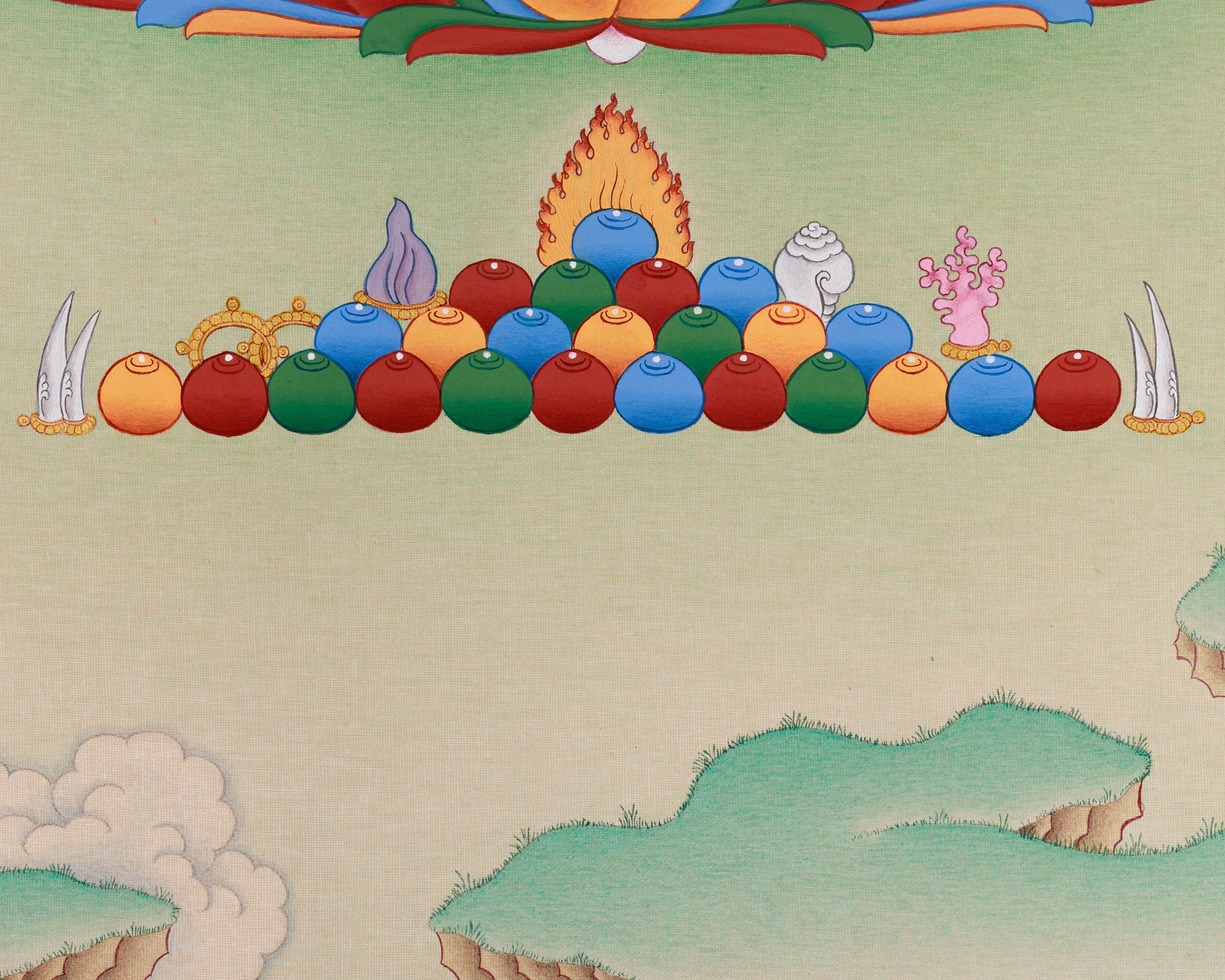 Amitayus Longevity Buddha "The Immortal One" Thangka