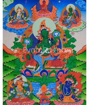 Tibetan Mother Green Tara Thangka