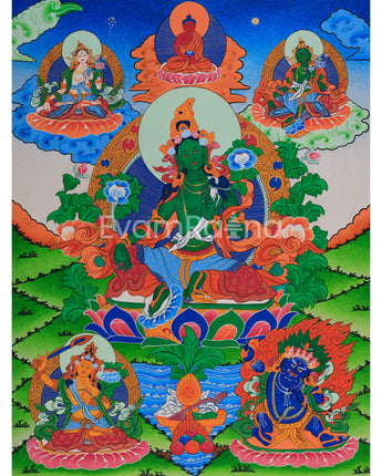 Tibetan Mother Green Tara Thangka