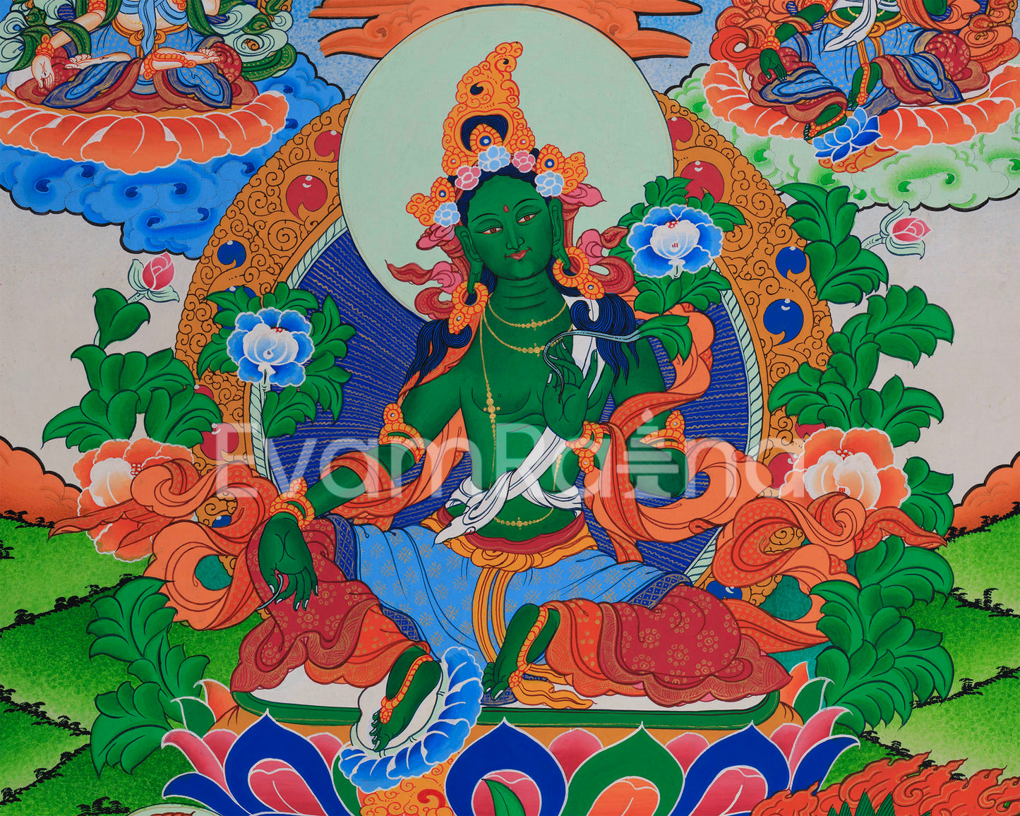 Tibetan Mother Green Tara Thangka | Bodhisattvas Deities