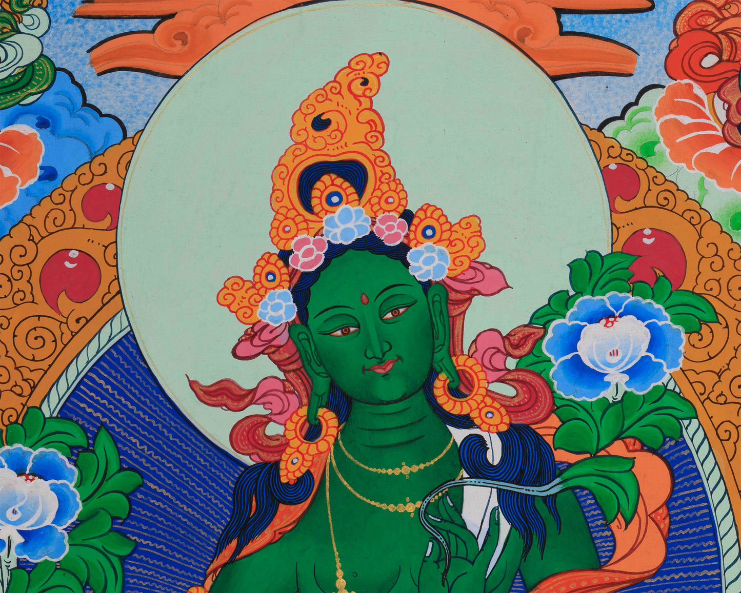 Tibetan Mother Green Tara Thangka | Bodhisattvas Deities