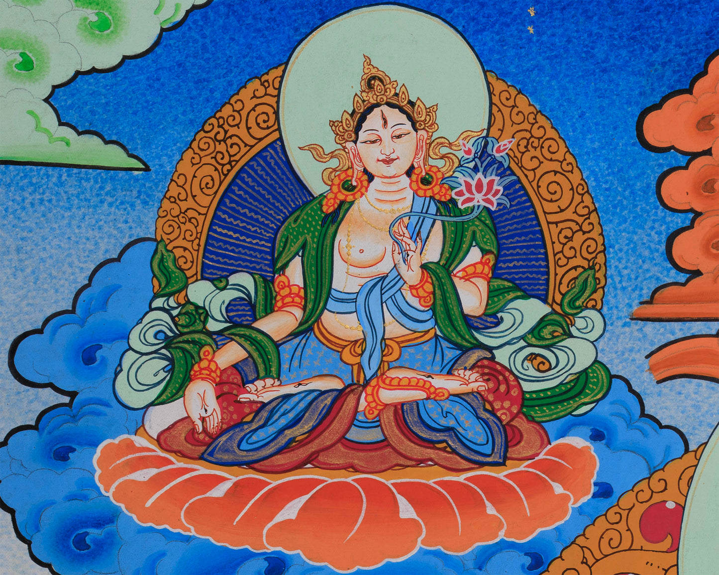 Tibetan Mother Green Tara Thangka | Bodhisattvas Deities