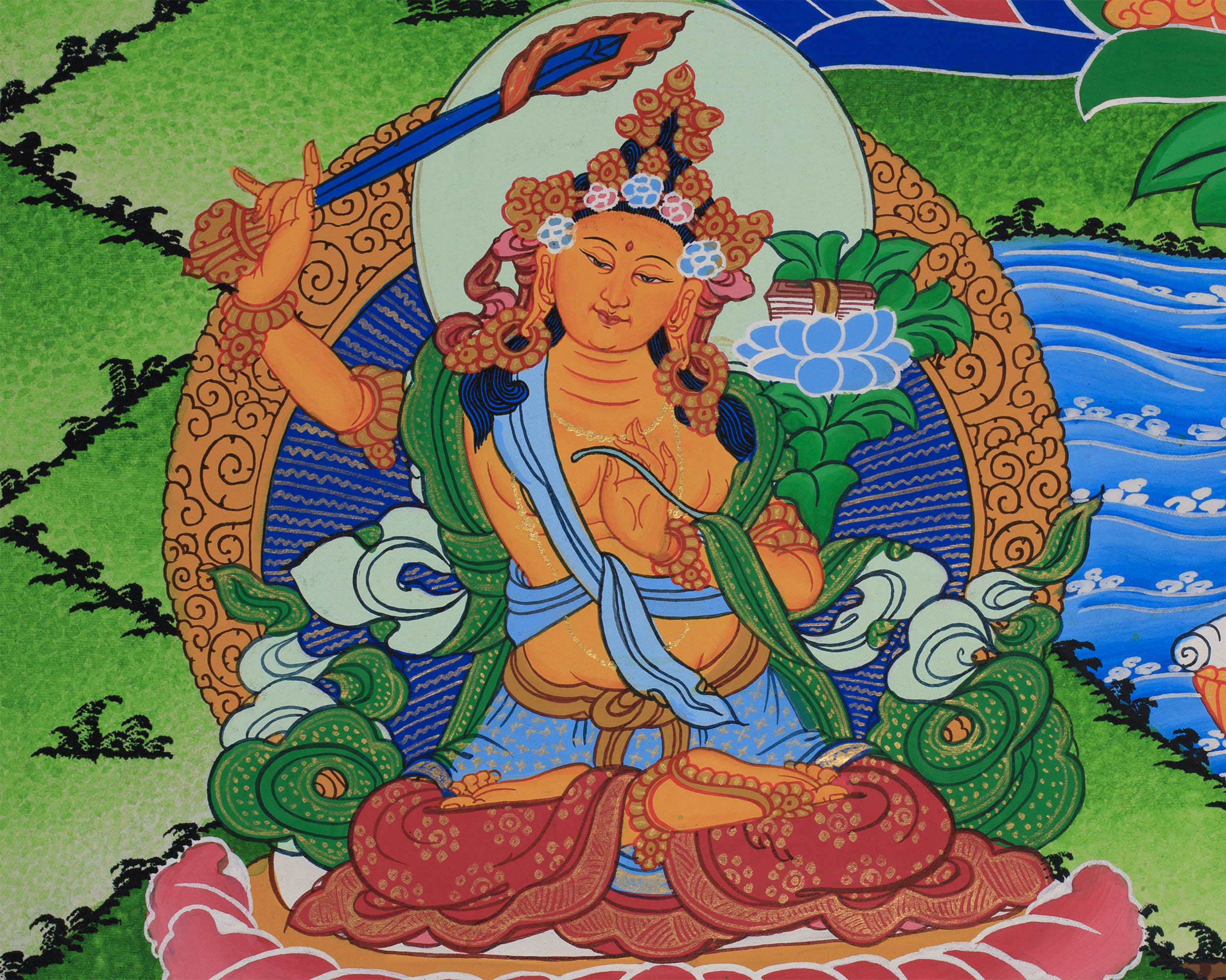 Tibetan Mother Green Tara Thangka | Bodhisattvas Deities