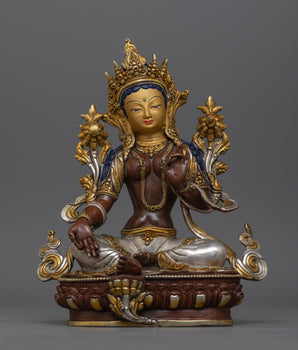 green-tara-20cm-silver-plated