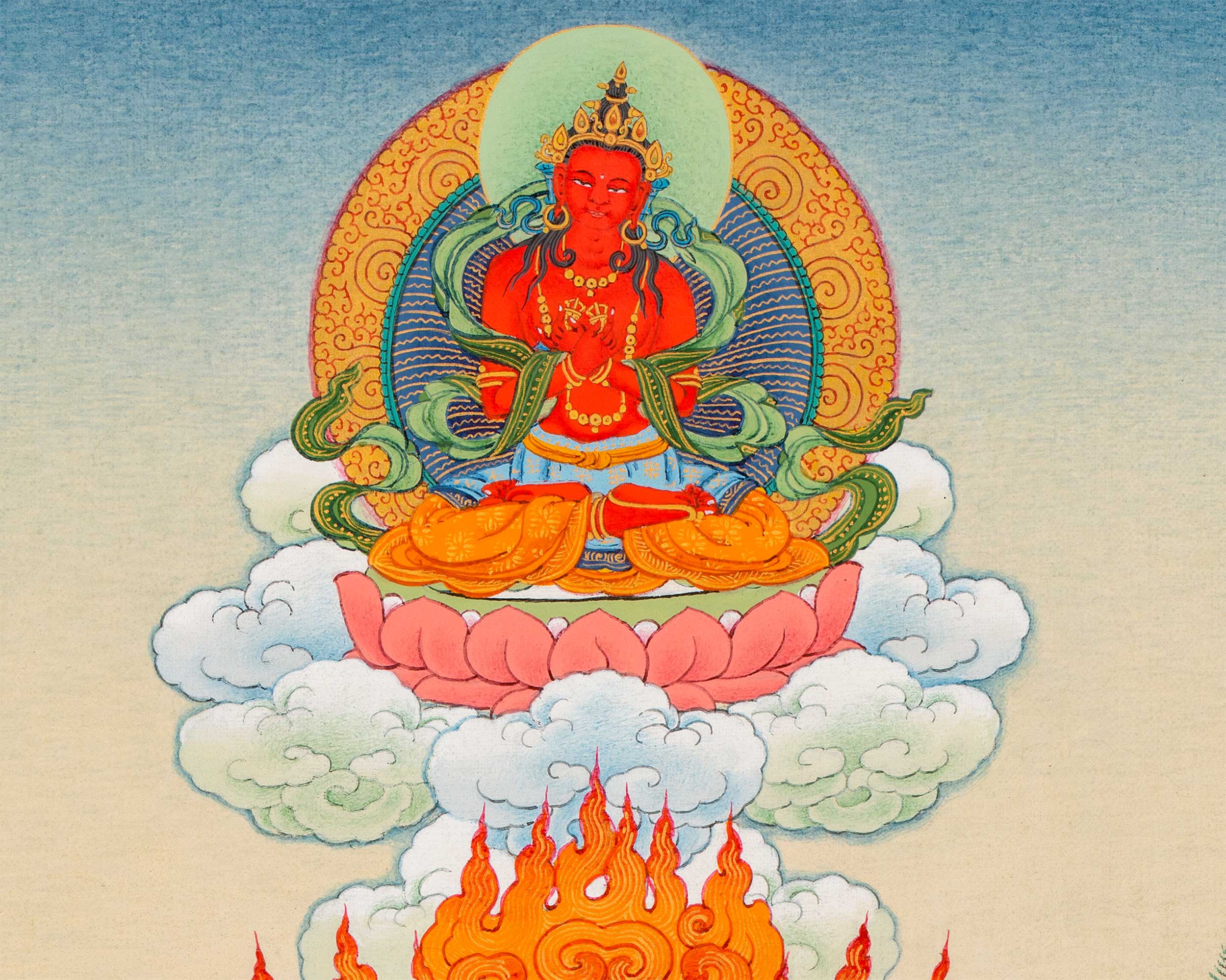 Vajrayogini Dakini Thangka Print | The Divine Feminine Goddess | Spiritual Wall Decoration