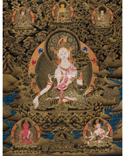 Golden Hued White Tara Canvas Print 