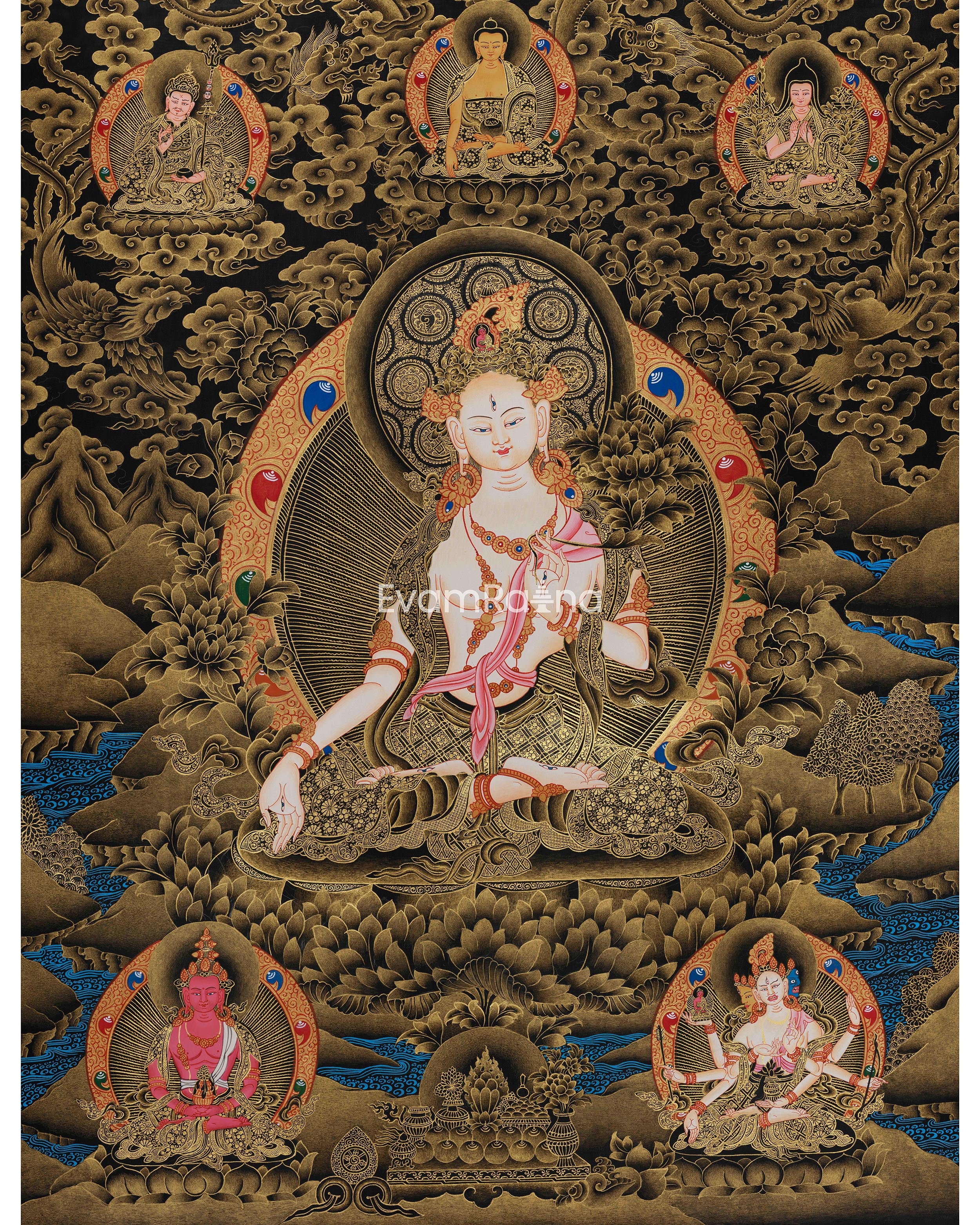 Golden Hued White Tara Canvas Print 
